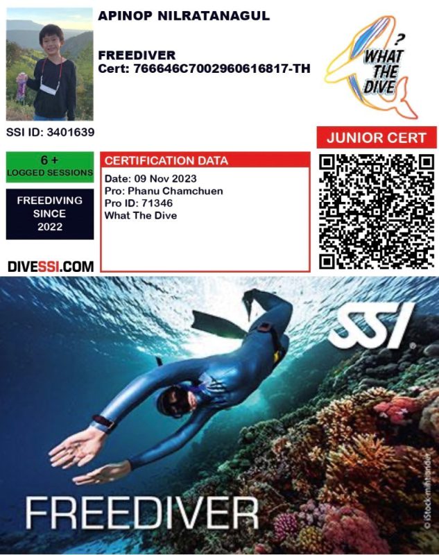 SSI Freediver digital Certificate